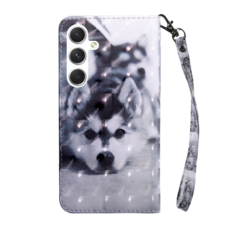 Samsung Galaxy S24 5G 3D Painted Leather Phone Case featuring a Husky design, showcasing vibrant colors and detailed artwork.